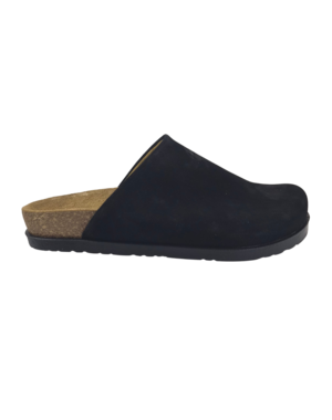 Leon Footwear Leon Clogs - suede leather upper - comfortable soft footbed - black
