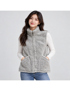  Bodywarmer 100% wol licht grijs