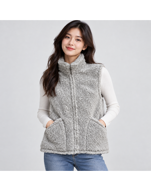  Bodywarmer 100% wol licht grijs