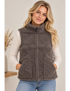  Bodywarmer 100% wol natuurlijk zwart