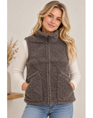  Bodywarmer 100% wool natural black