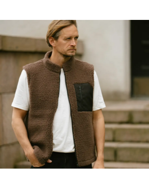  Men's Wool Cardigan Brown – 100% Sheep Wool