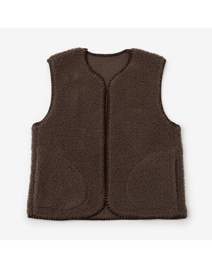  Dames Wollen Vest Bruin – 100% Schapenwol