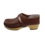 Work clogs - Classic stitched brown - wooden sole with closed heel - UNISEX