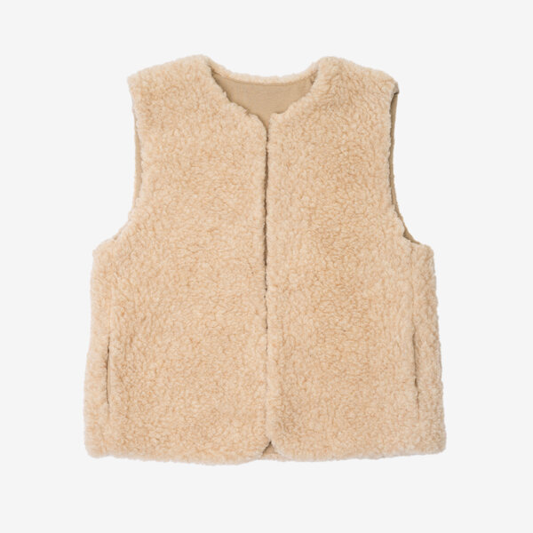 Dames Wollen Vest beige – 100% Schapenwol