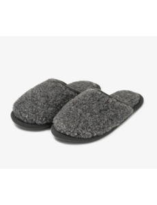 DINA Ladies' Slippers Black – Soft Wool Slip-ons with Non-slip Sole