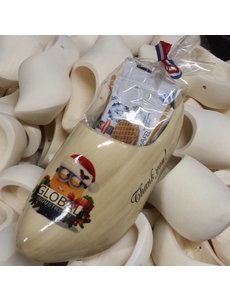  wooden clog with syrup waffles