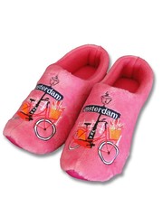  Clog Hausschuhe rosa mit Fahrrad