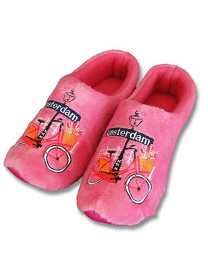  Clog Hausschuhe rosa mit Fahrrad