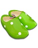  Wooden shoes green dots
