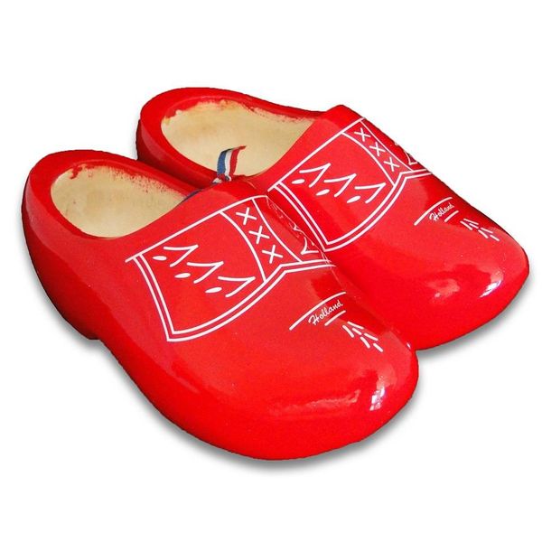 Traditional red woodenshoes