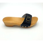 DINA Dina Wooden sandals black with buckle