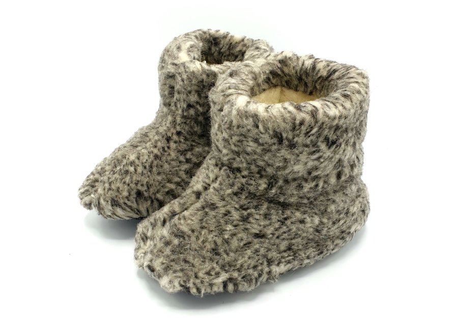 slippers 100% wool grey