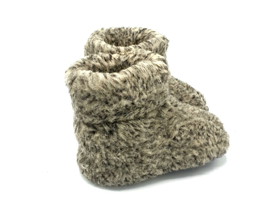 slippers 100% wool grey