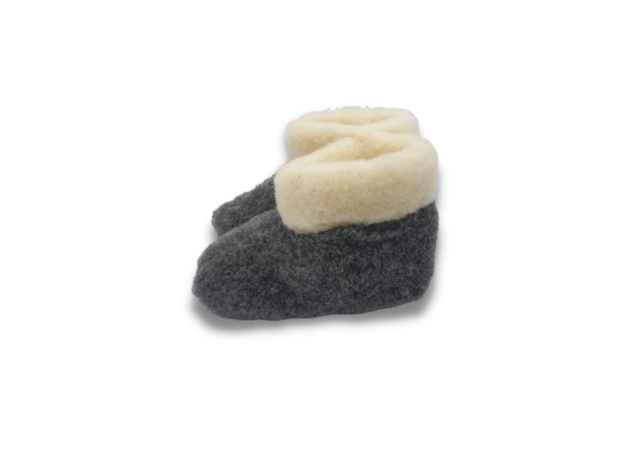 Woolen slippers high model black/white