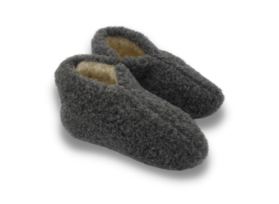 Woolen slippers dark gray