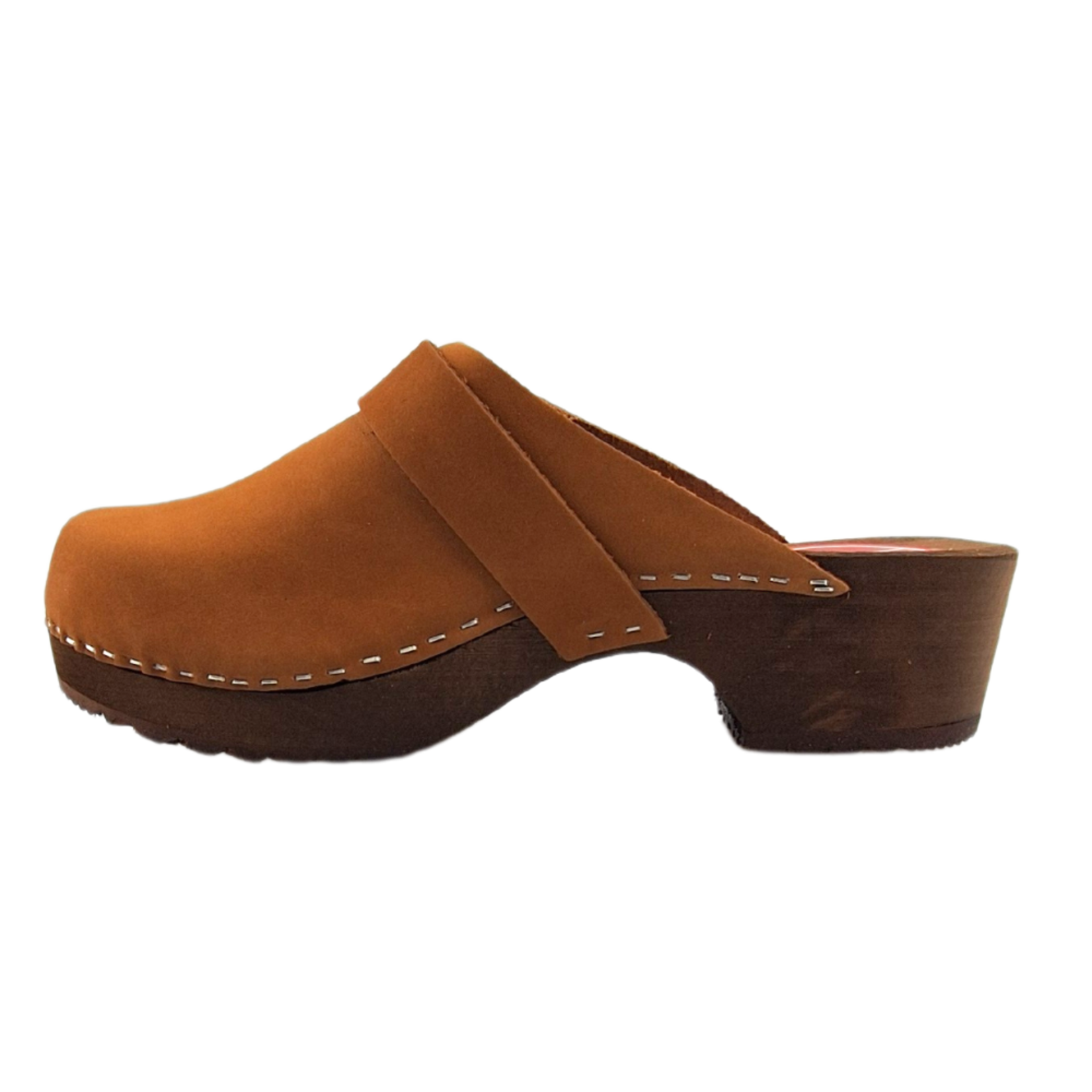 DINA Dina Swedish clogs cognac with nubuck leather