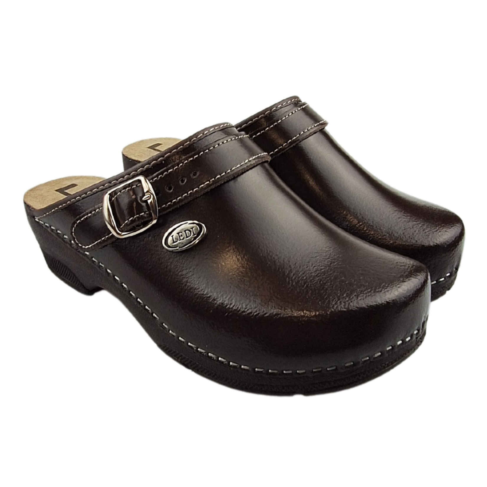 Ledi by Dina PU Work Clogs from Ledi by Dina - Brown
