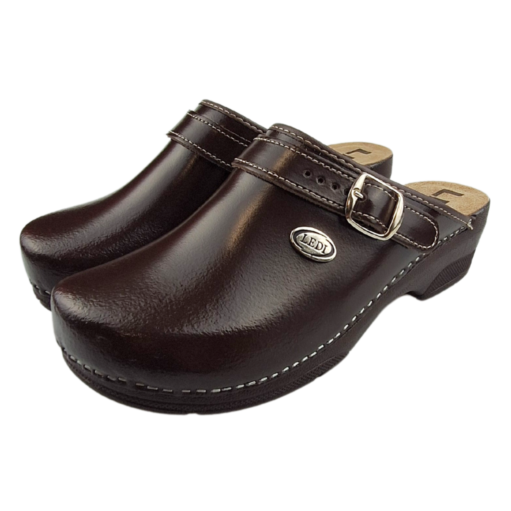 Ledi by Dina PU Work Clogs from Ledi by Dina - Brown