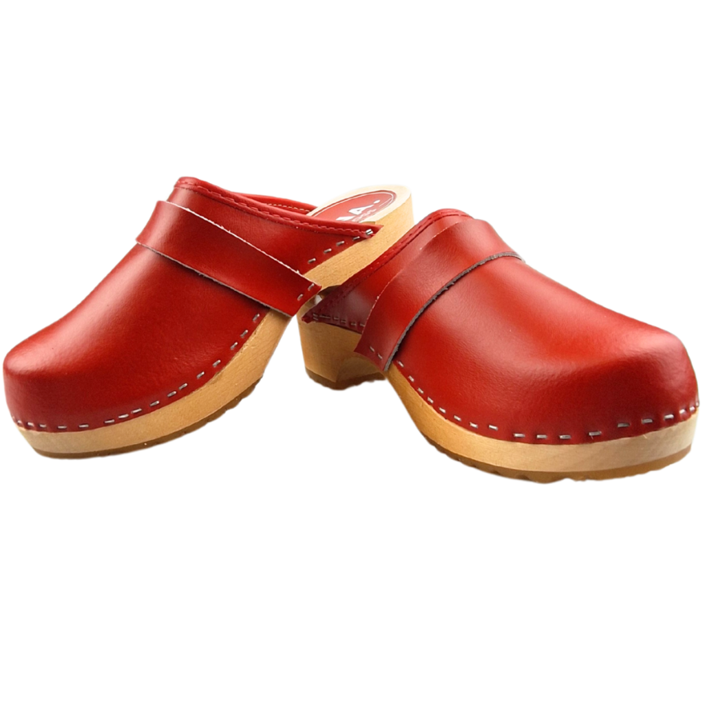 DINA Dina Swedish clogs plain red