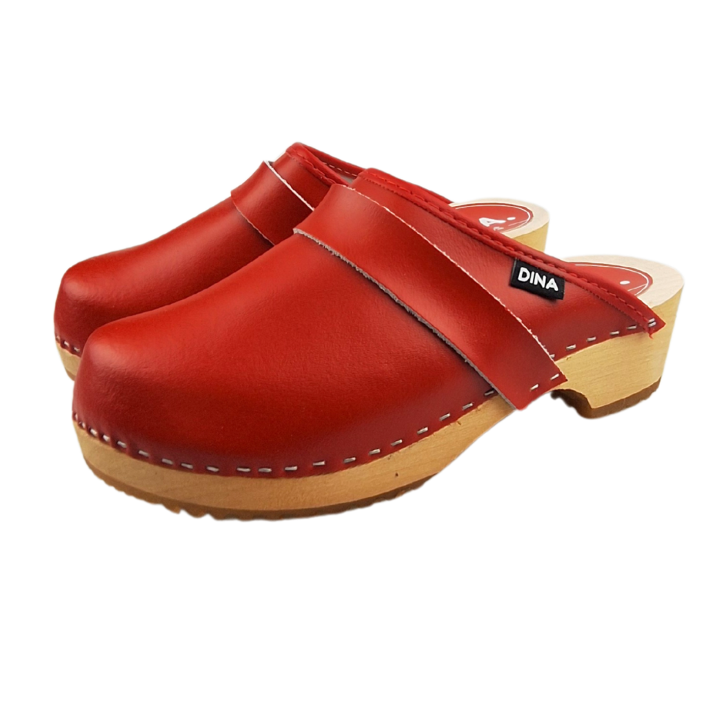 DINA Dina Swedish clogs plain red