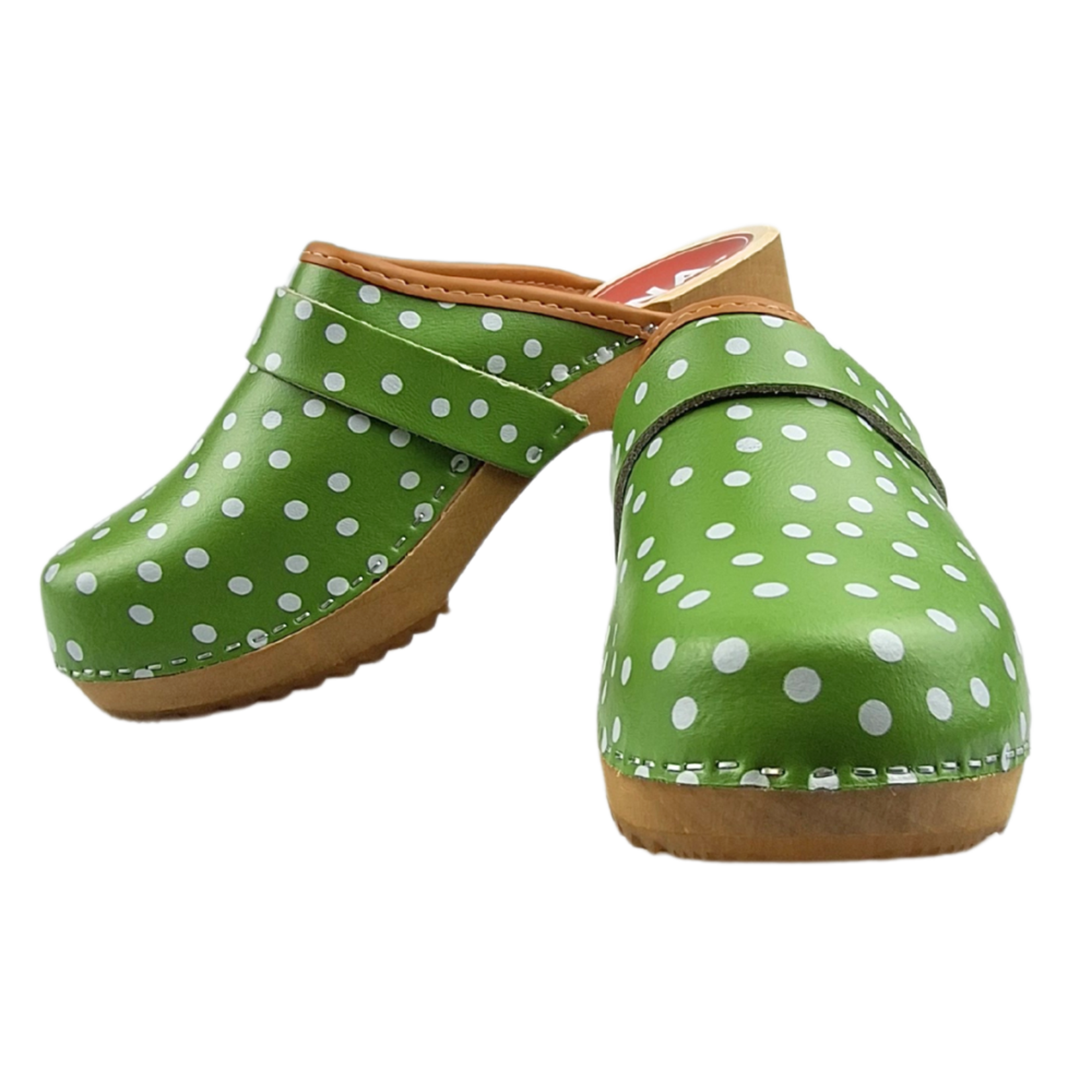 DINA Dina Swedish clogs green with dots