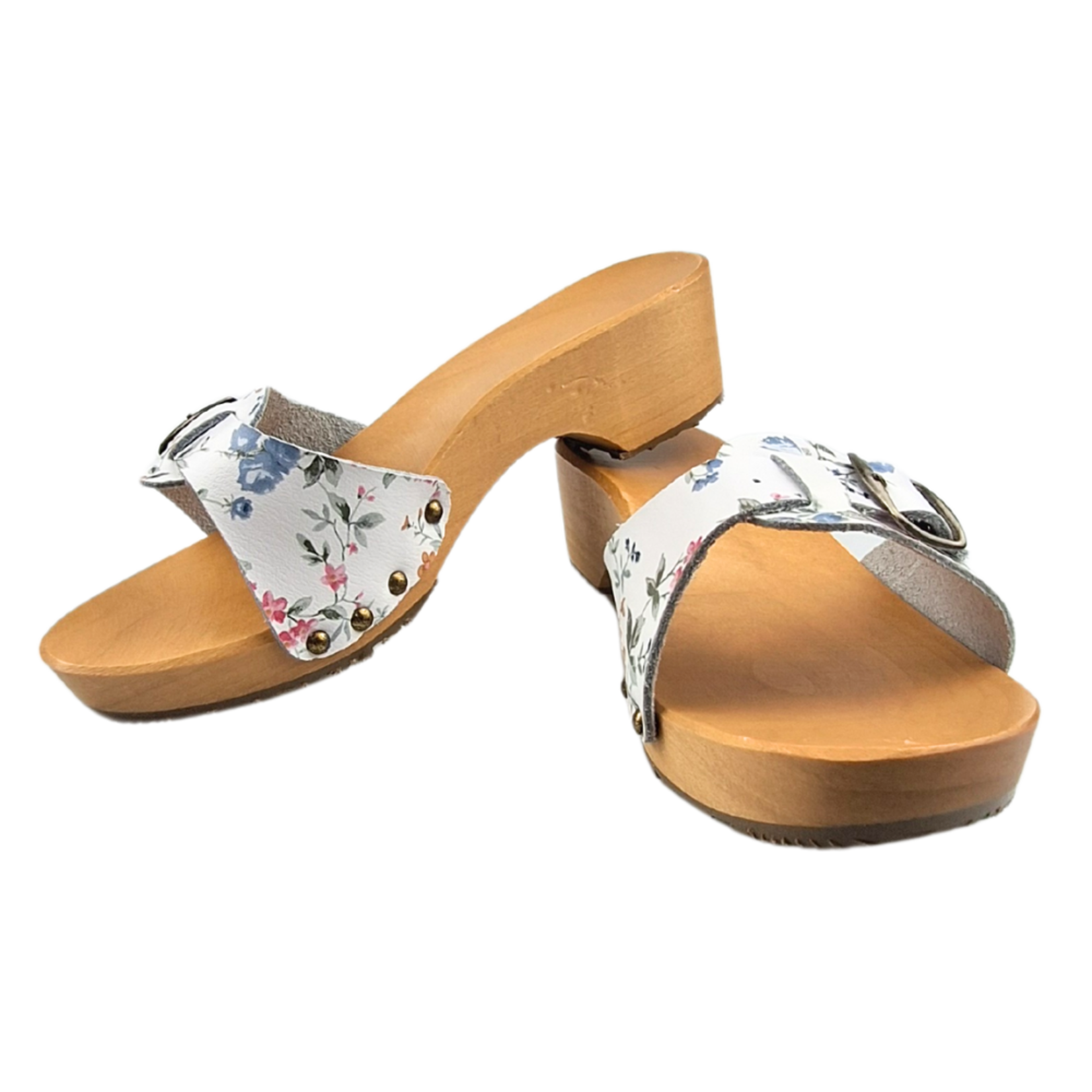 DINA Dina wooden sandals with flowers