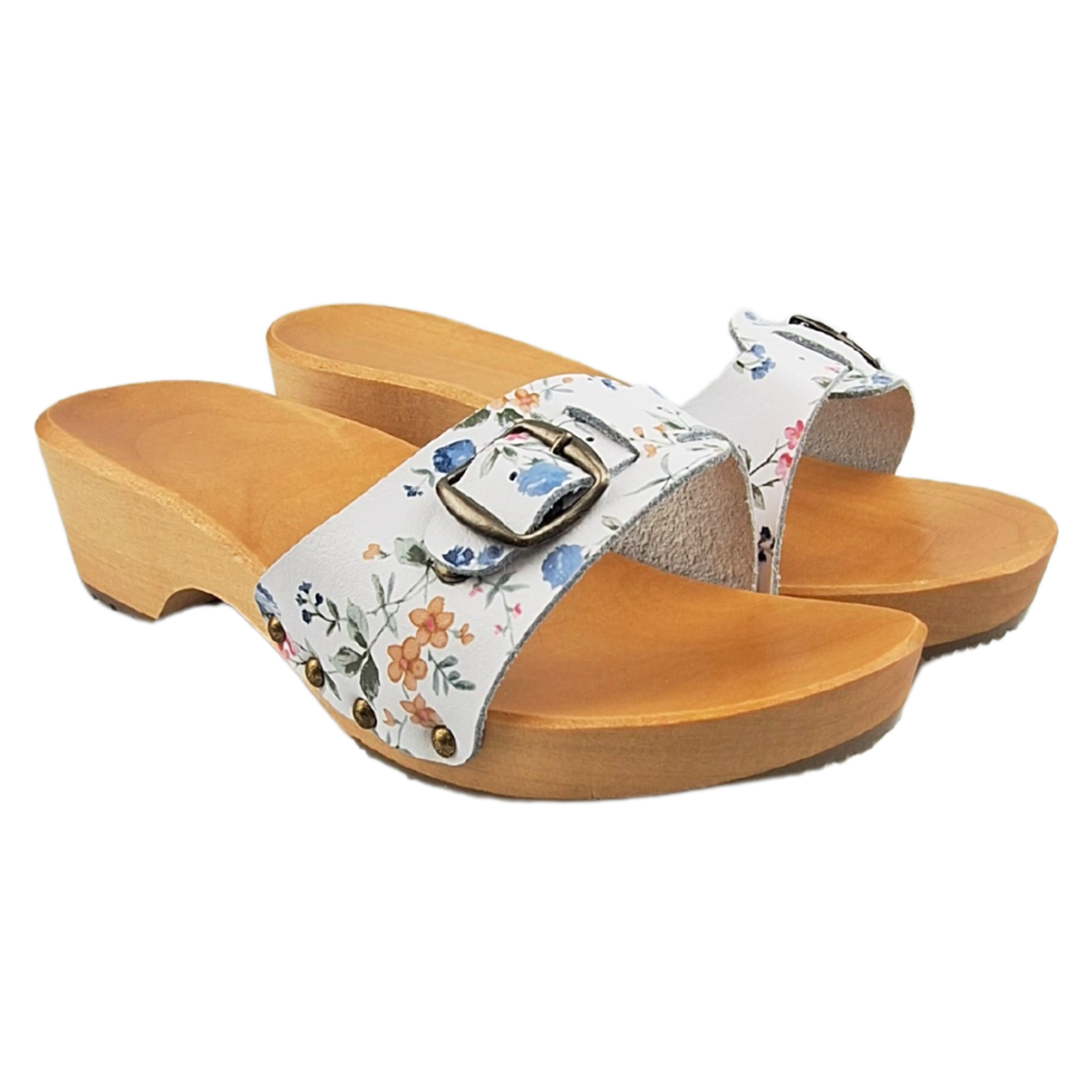 DINA Dina wooden sandals with flowers