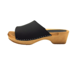 DINA Dina Houten sandalen met nubuck leer - mat zwart