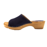 DINA Dina Houten sandalen met suede leer - navy blue