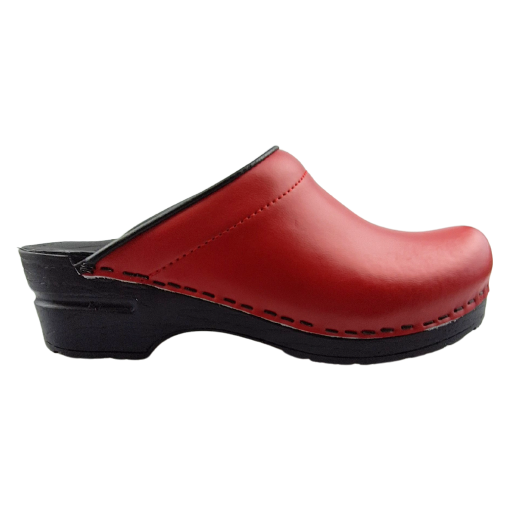 Ledi by Dina Dina Medical clogs red with black PU sole