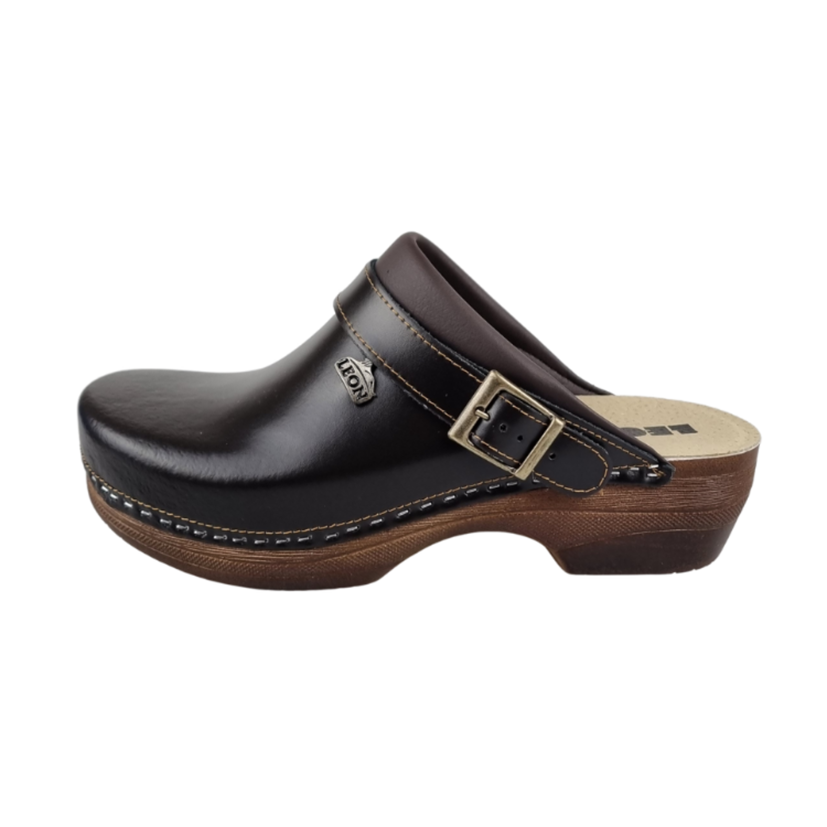 Leon Footwear LEON men's clog in sizes 41 to 47 - brown