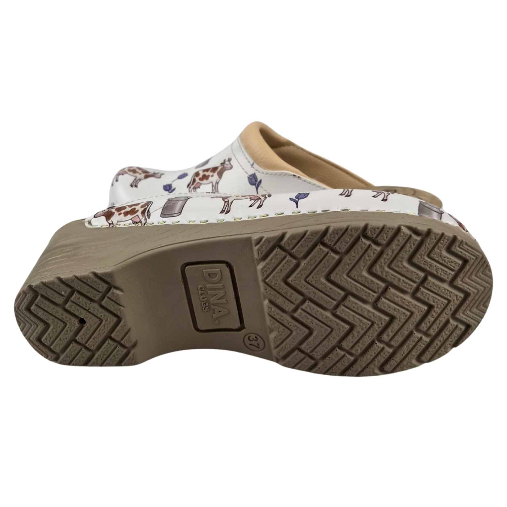 DINA Medical clogs - brown cow tulip can - Dina