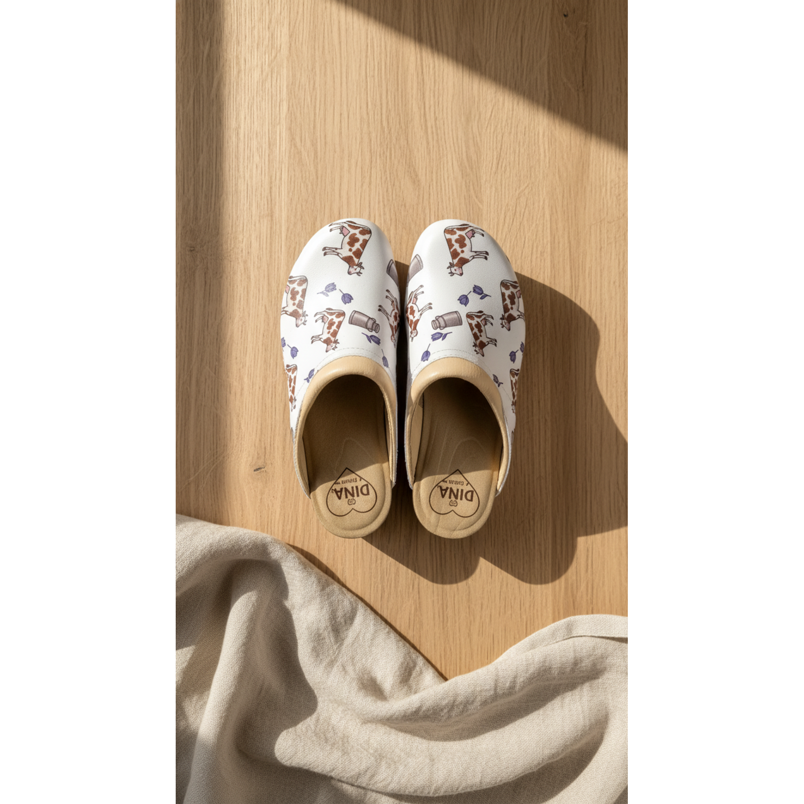 DINA Medical clogs - brown cow tulip can - Dina