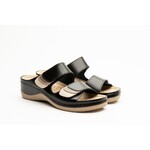 Leon Footwear Sandals with Velcro and anti-slip studs in the sole - black