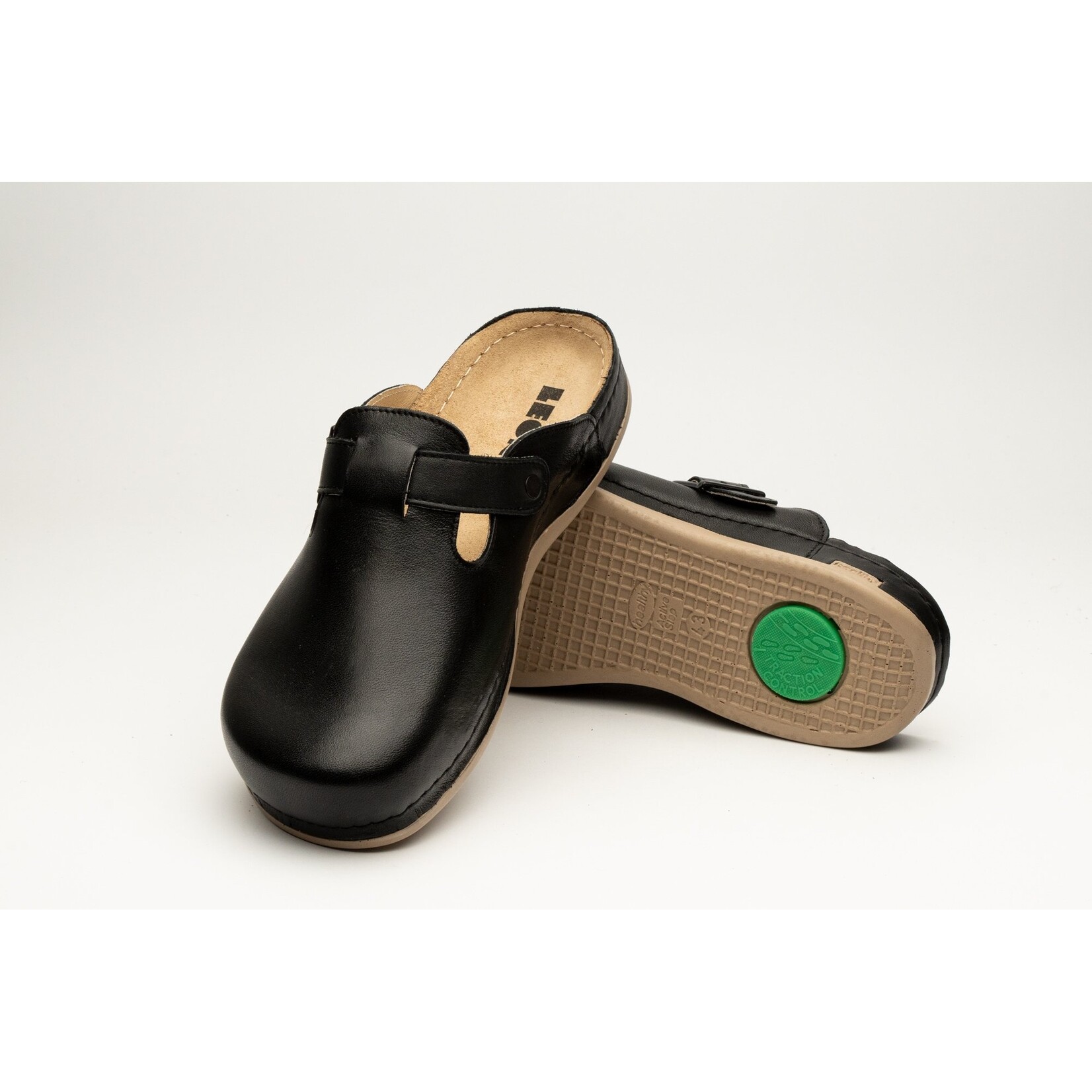 Leon Footwear Instapklomp heren in maat 41 t/m 47 - met antislipnop - kleur zwart