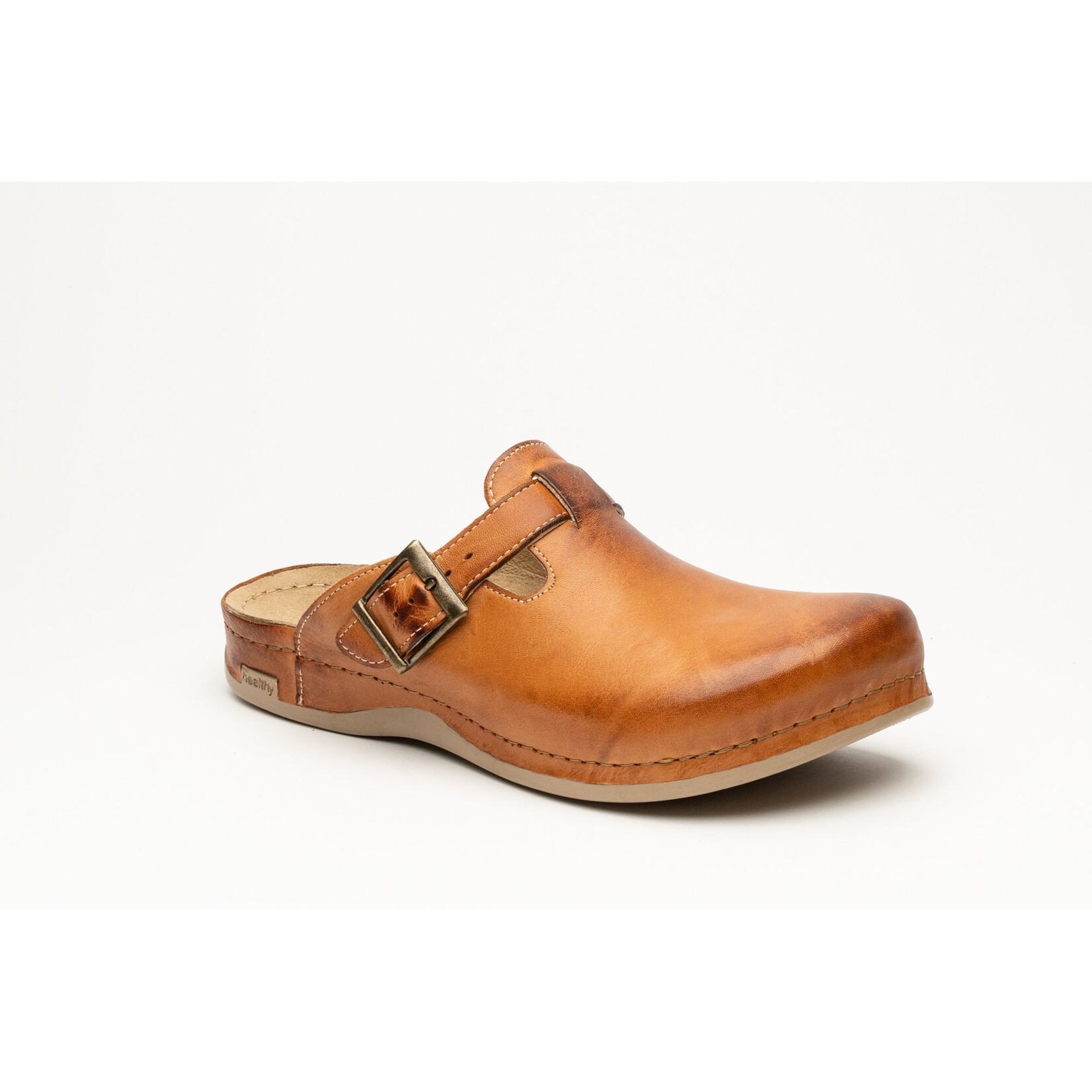 Leon Footwear Men's slip-on clogs in sizes 41 to 47 - with anti-slip stud - color brown