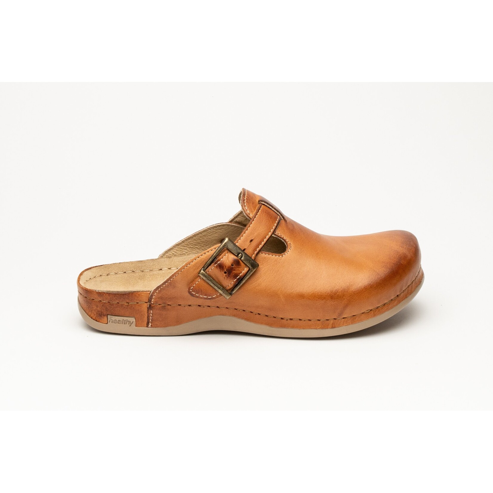 Leon Footwear Men's slip-on clogs in sizes 41 to 47 - with anti-slip stud - color brown