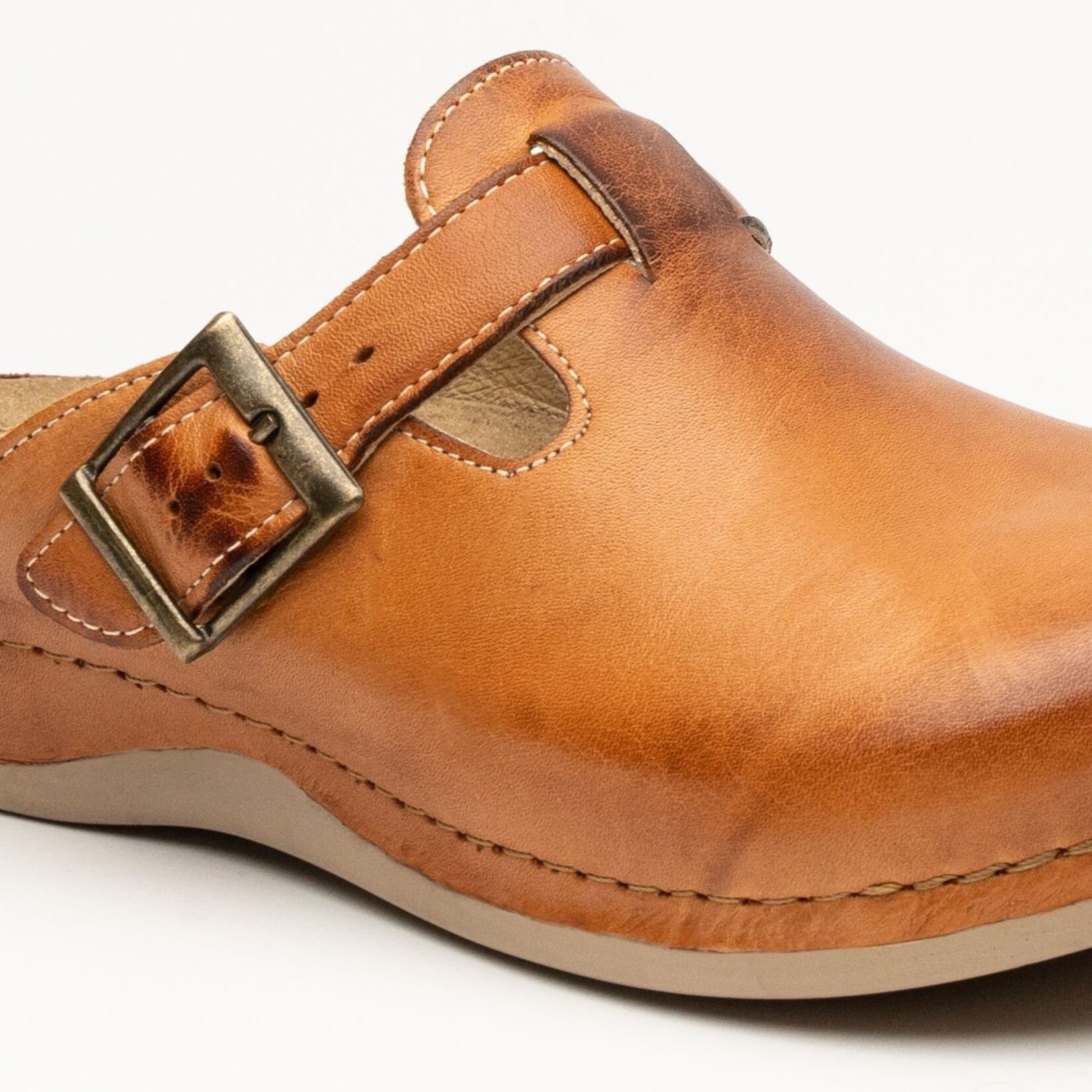 Leon Footwear Men's slip-on clogs in sizes 41 to 47 - with anti-slip stud - color brown