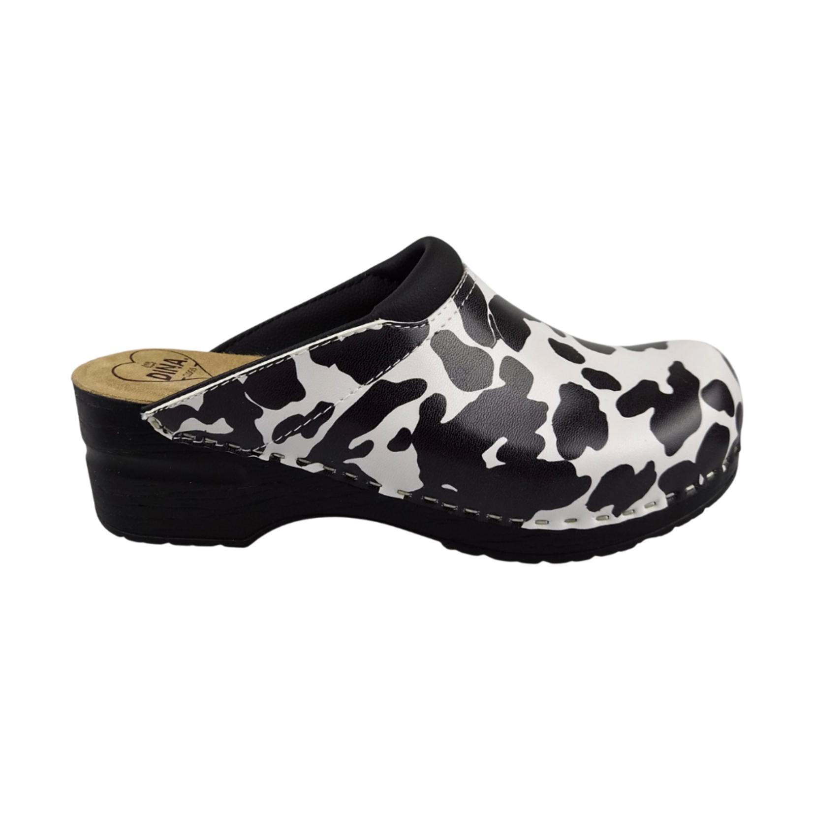 DINA Medical clogs - cow print black sole - Dina