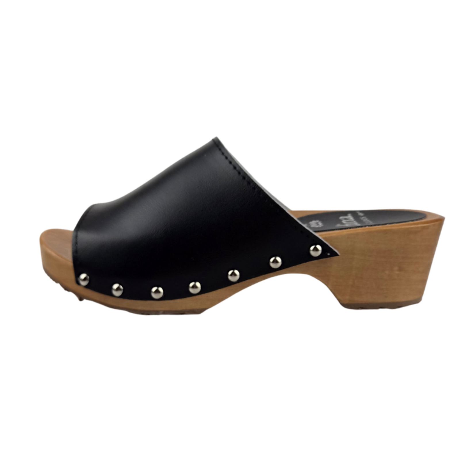 DINA Dina Houten sandalen zwart met studs