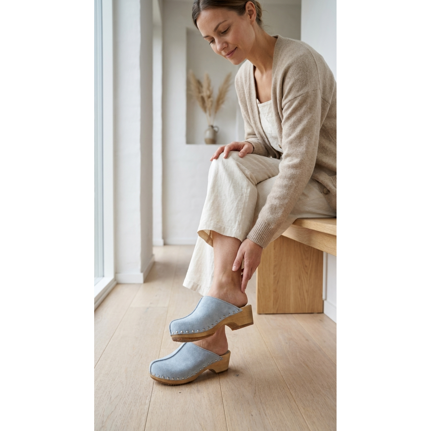 DINA Dina Lykke Clog - suede edition - Mint blue