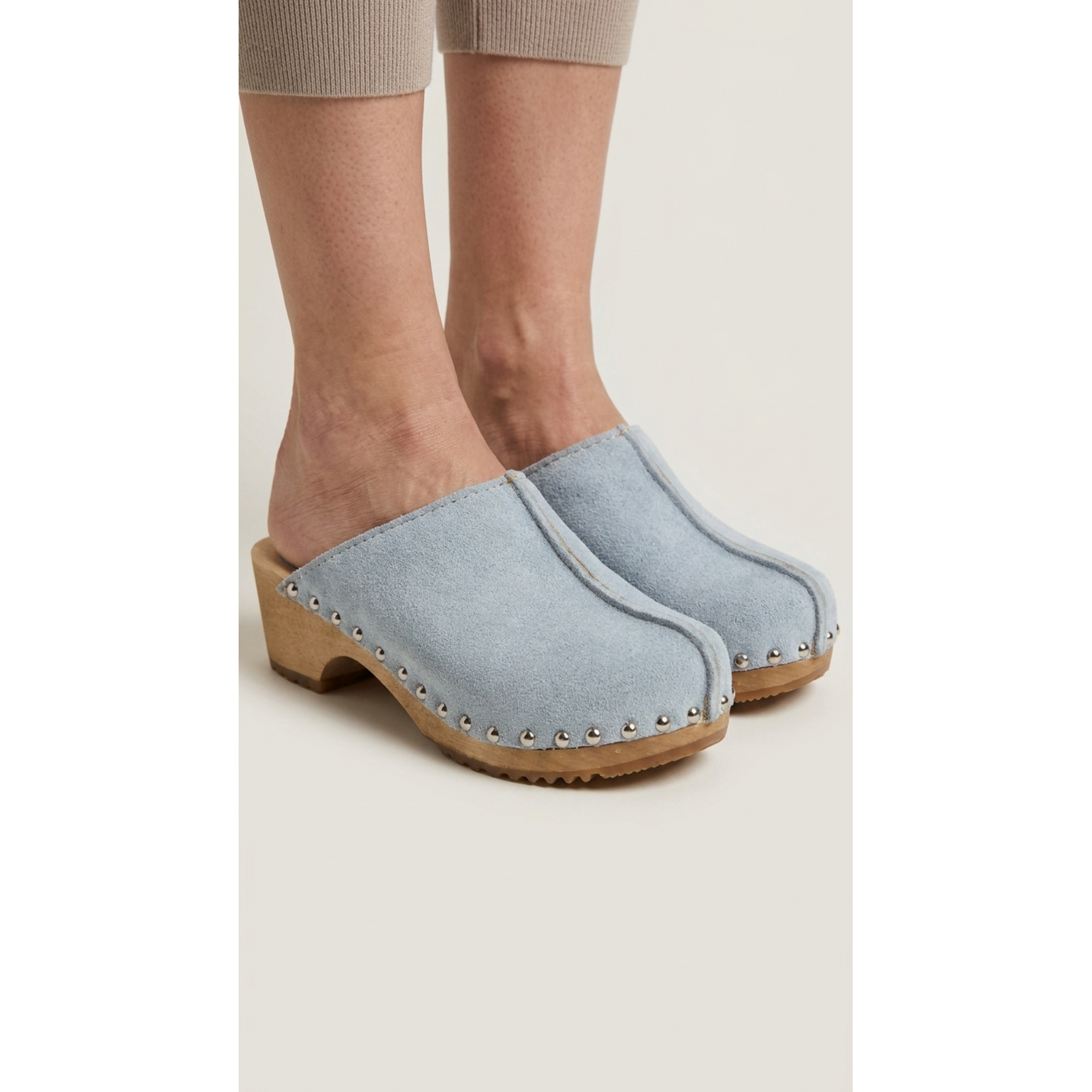 DINA Dina Lykke Clog - suede edition - Mint blue