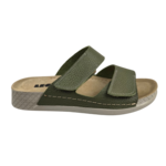 Leon Footwear Olive green sandals - double strap - material: Leather & Polyurethane