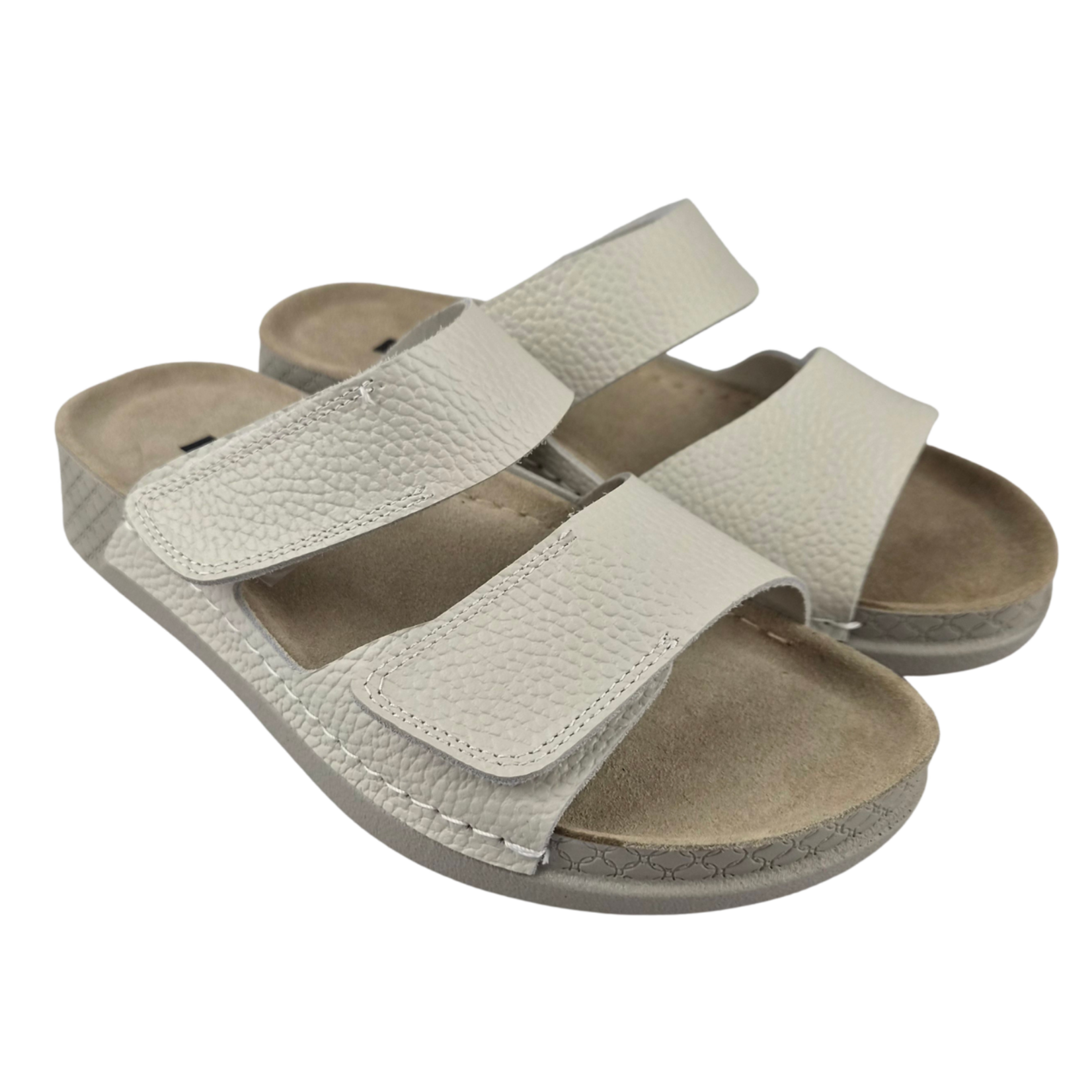 Leon Footwear Off-white sandals - double strap - material: Leather & Polyurethane