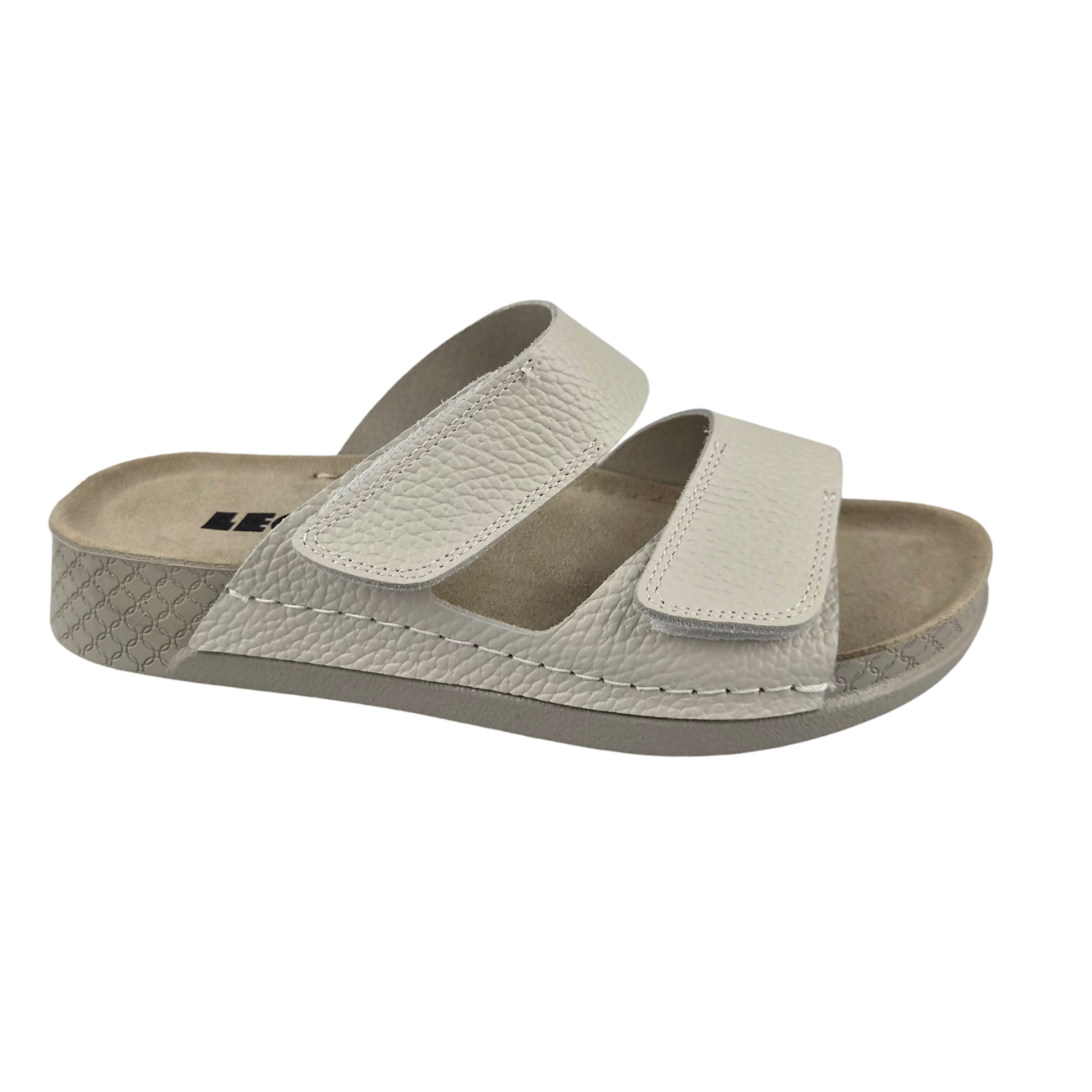 Leon Footwear Off-white sandals - double strap - material: Leather & Polyurethane