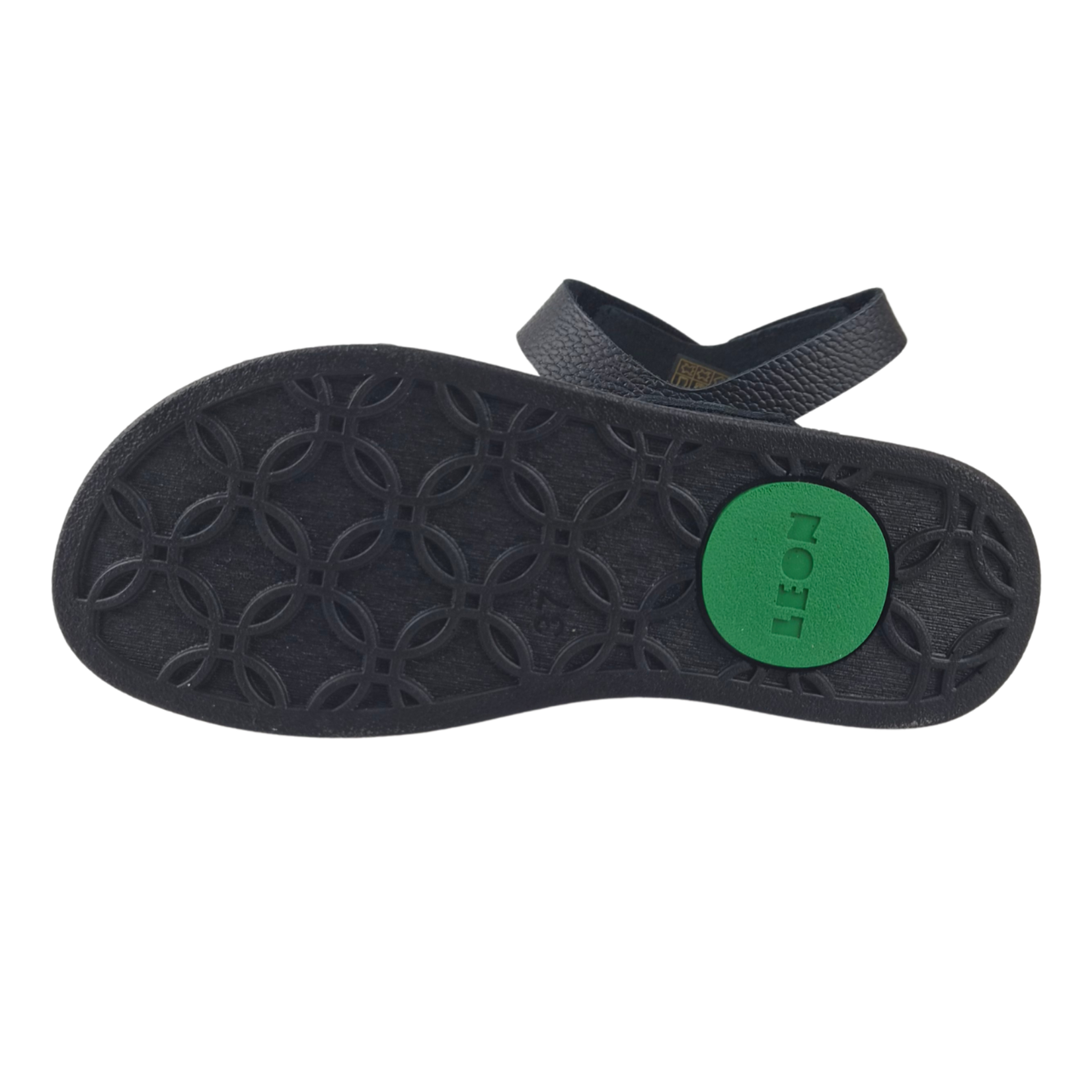 Leon Footwear Black sandals - double strap with heel strap - material: Leather & Polyurethane -