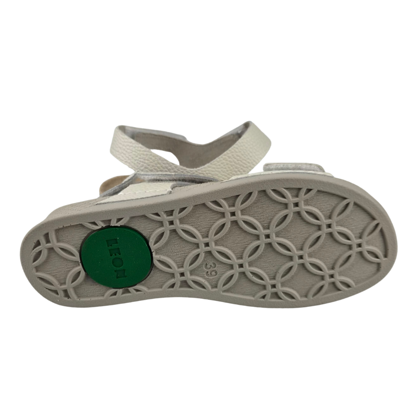 Leon Footwear Off-white sandals - double strap with heel strap - material: Leather & Polyurethane