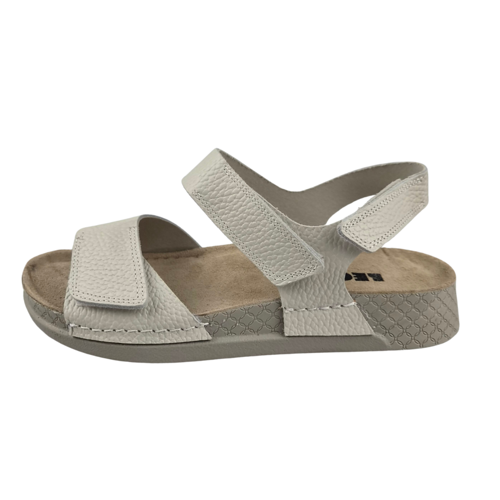 Leon Footwear Off-white sandals - double strap with heel strap - material: Leather & Polyurethane