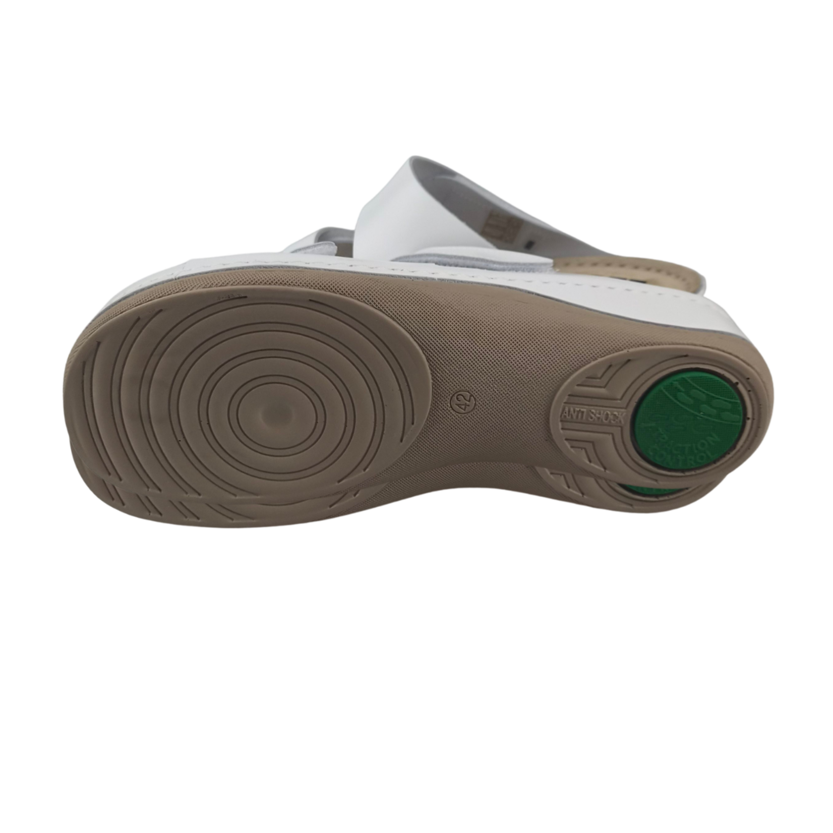 Leon Footwear Laura sandals white - double strap - material: Leather & Polyurethane
